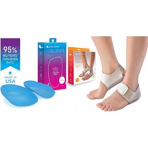 Heel That Pain Plantar Fasciitis Insoles Heel Seats Foot Orthotic Inserts, Hybrid Large (W10.5-13, M8.5-12) & Heel That Pain Heel Seat Wraps for Plantar Fasciitis Heel Spurs, Large (W10.5-13, M8.5-12)