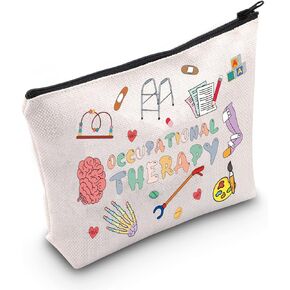 LEVLO Cute Occupational Therapy Makeup Bag Future OT Therapists Healthcare Gift for Women Girls BFF(OT)