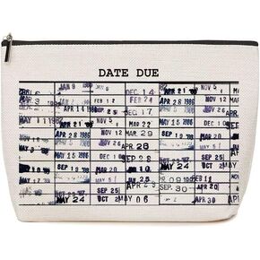 HOWDOUDO Librarian Gifts, Funny Gifts for Women, Teacher Nerd Librarian Book Lover Bookworm Gift | Library Due Date | Birthday Christmas Gift Toiletry Bag Students, Book Lovers, Math, Science Geeks