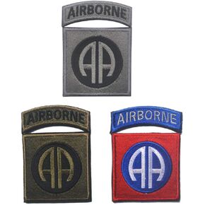6 قطع من Oyster-Patch US Army 82nd AA D82 Airborne Division تكتيكية (أحمر/أخضر/رمادي) in Kuwait