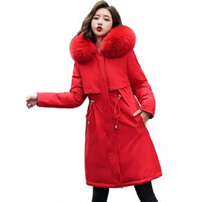 chouyatou Women's Windproof Sherpa Lined Long Winter Parka Coat Faux Fur Hood