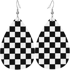 Faux Leather Earrings, Teardrop Dangle Earrings, Lightweight Dangle For Women Girls