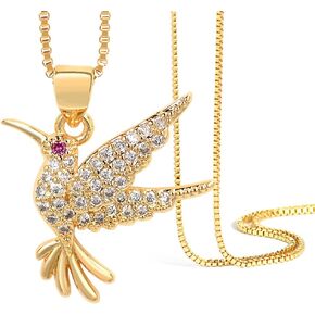 Lagava Hummingbird Necklace: 18K Gold Plated Hummingbird Pendant Jewelry for Women, Gifts for Christmas