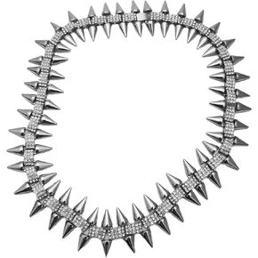 Hip Hop Iced Lab Diamond 30mm 20" Spike Choker Chain Fashion Bling Necklace