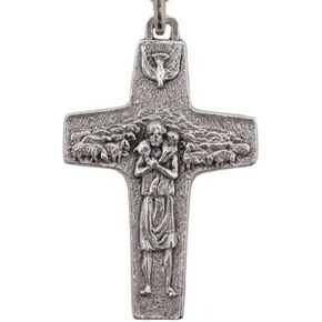 SFI Lg 2" Official Pope Francis Cross Crucifix on Cord Antonio Vedele Vatican Authentic Pectoral Cross