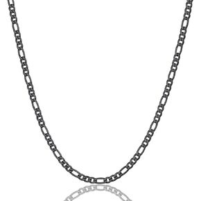 ChainsProMax Men 3/5/8MM Figaro Chain Necklace, 316L Stainless Steel/Gold Plated/Black, 18-20-22-24-26Inch (Send Gift Box)