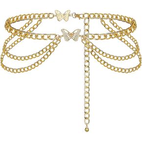 أحزمة سلسلة جلامورستار للنساء بوهو متعددة الطبقات سلسلة الخصر سلسلة الجسم البطن in Kuwait