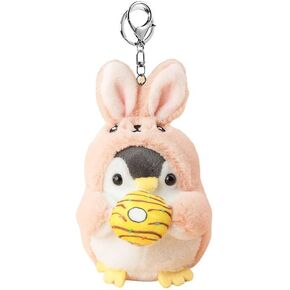 tenghong2021 Creative Lovely Fluffy Penguin Pendant Keychain Gift Frog Bunny Dog Cosplay Costume for Keys Handbag Purse
