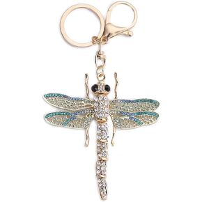 ARFUKA Keychain Dragonfly Insect Pendant Keychain Rhinestone Crystal Keyring Car Key Chain Key Holder Handbag Purse Charm, Gift Ideas for Her, Gift Exchange Ideas