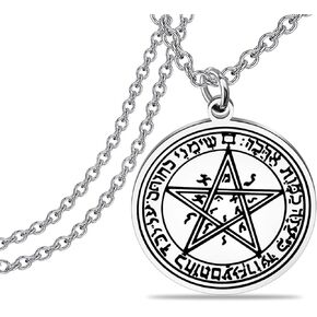 LQRI Talisman of Venus Necklace Stainless Steel Solomon Pentacle of Venus Talisman Pendant Necklace Seal Solomon Amulet Gift
