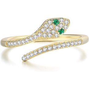 Jude Jewelers Yellow Gold Plated Snake Style Adjustable Size Cocktail Party Ring