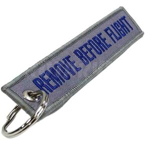 Remove Before Flight Key chain - Gray/Blue