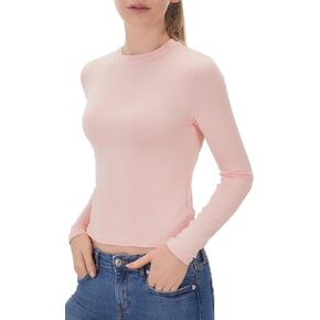 Artivaly Women's Basic Long Sleeve T Shirts Crew Neck Slim-Fit Tee Tops