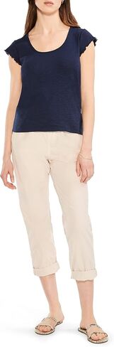 NIC+ZOE Women's Ss Scoop Lettuce Edge Tee in Saudi Arabia