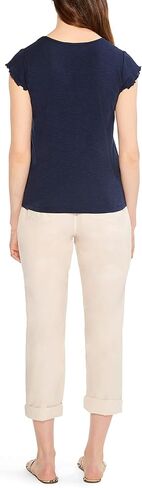 NIC+ZOE Women's Ss Scoop Lettuce Edge Tee in Saudi Arabia
