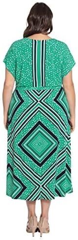 London Times Women's V-nk Dropped Flutter SLV Bar Dot Scarf Maxi in Saudi Arabia