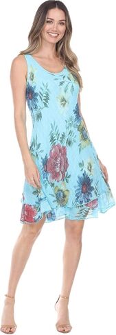 Women's Plus Size Summer Casual Sleeveless Dresses Polka-Dot Floral Scoop Neck Dress in Saudi Arabia