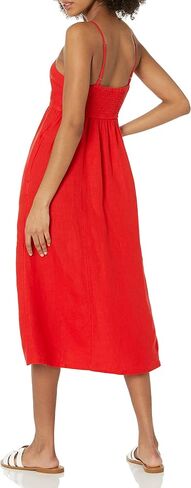 The Drop Women's Maci Strappy V-Neck Cutout Smocked Back Midi Dress in Saudi Arabia