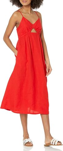 The Drop Women's Maci Strappy V-Neck Cutout Smocked Back Midi Dress in Saudi Arabia