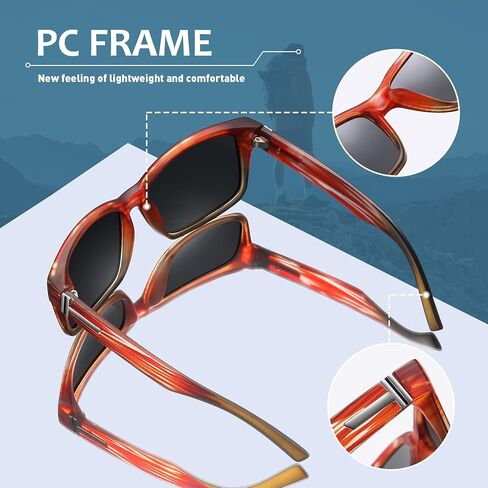 نظارات شمسية مستقطبة مربعة واسعة من MEETSUN للرجال والنساء، نظارات شمسية كلاسيكية كلاسيكية رياضية لصيد الأسماك والقيادة UV400 in Kuwait