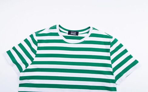 LittleSpring Men's Short Sleeve Crewneck Cotton Striped Tshirts in Kuwait