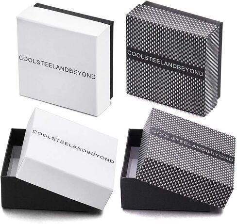 COOLSTEELANDBEYOND Mens Exquisite Steel Irregular Geometric Link Chain Bracelet with Spring Box Clasp High Polished in Kuwait