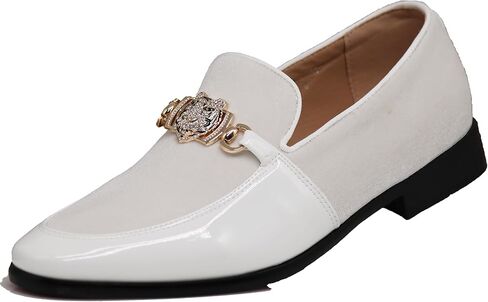 Enzo Romeo SPK65 Men's Fashion Rhinestone Glitter Buckle Slip On Dress Shoes in Saudi Arabia