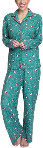 Hanes Women's Notch Collar Top and Elastic Pajama Sleep Set, Multiple Colors, Multiple Sizes in Saudi Arabia
