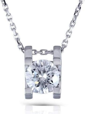 دوف ايجز عقد سوليتير للنساء من مويسانيت من الذهب عيار 14 قيراط عالي الجودة من الفضة الاسترليني عيار 1 قيراط 6.5 ملم GHI اللون على شكل قلب وسهام وقلادة مويسانيت بطول 20 انش للنساء، مويسانيت in Kuwait