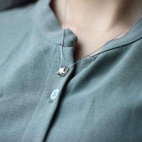 دوف ايجز عقد سوليتير للنساء من مويسانيت من الذهب عيار 14 قيراط عالي الجودة من الفضة الاسترليني عيار 1 قيراط 6.5 ملم GHI اللون على شكل قلب وسهام وقلادة مويسانيت بطول 20 انش للنساء، مويسانيت in Kuwait