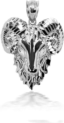 Certified 925 Sterling Silver Aries Zodiac Sign Ram Head Necklace Pendant in Saudi Arabia
