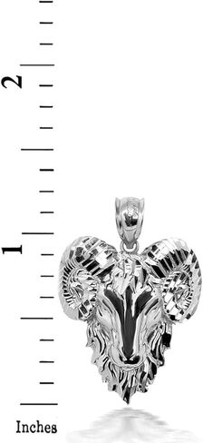 Certified 925 Sterling Silver Aries Zodiac Sign Ram Head Necklace Pendant in Saudi Arabia