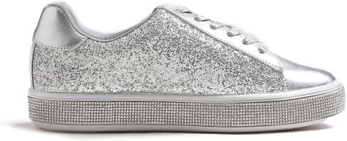 FEVERSOLE Women's Fashion Sparkle Platform Rhinestone Party Holiday Wedding Sneakers in Saudi Arabia