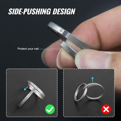 ThruNite Titanium Keychain Rings, Split Side Pushing Key Rings Bulk, 2PCS 30mm Heavy Duty Key Ring for Home Car Office Keys Attachment, 30mm in Kuwait