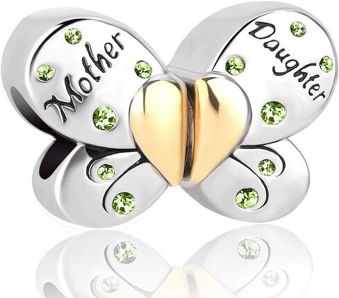 خرزة جميلة على شكل فراشة للأم والأم والابنة وقلب العائلة من LovelyJewelry للأساور in Kuwait