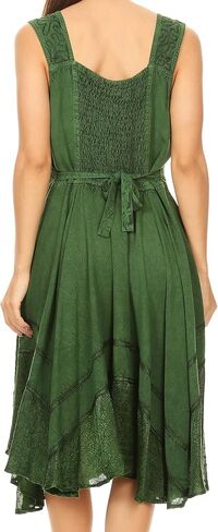 Sakkas Magdilena Stonewashed Corset Front Embroidered Dress in Saudi Arabia