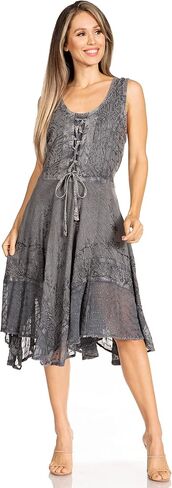 Sakkas Magdilena Stonewashed Corset Front Embroidered Dress in Saudi Arabia