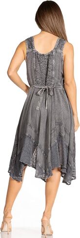 Sakkas Magdilena Stonewashed Corset Front Embroidered Dress in Saudi Arabia