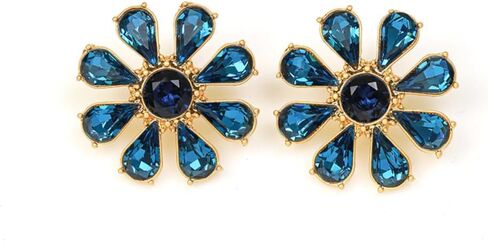 New light luxury set diamond blue flower earrings Fashion light luxury retro earrings s925 silver needle earrings for women in Saudi Arabia