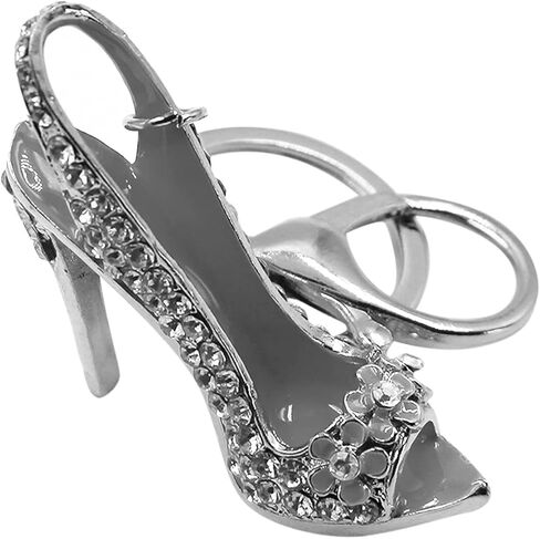 AIBEARTY Women Girls Crystal Rhinestone High Heel Shoes Keychain Keyring Fashion Car Bag Purse Charming Decoration Gifts in Kuwait
