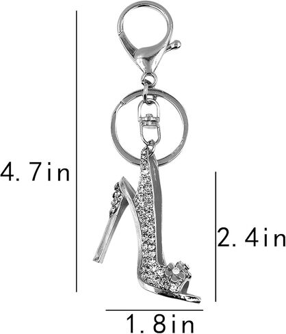 AIBEARTY Women Girls Crystal Rhinestone High Heel Shoes Keychain Keyring Fashion Car Bag Purse Charming Decoration Gifts in Kuwait