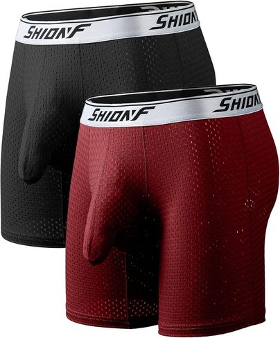 SHIONF Men's Ice Silk Breathable Underwear for Men Mesh Athletic Sports Boxer Brief 2-Pack in Saudi Arabia