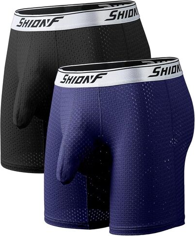 SHIONF Men's Ice Silk Breathable Underwear for Men Mesh Athletic Sports Boxer Brief 2-Pack in Saudi Arabia