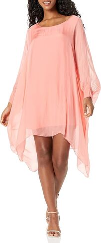 M Made in Italy Women's Scoop Neck Shift Dress with Balloon-Sleeves in Kuwait