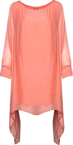 M Made in Italy Women's Scoop Neck Shift Dress with Balloon-Sleeves in Kuwait