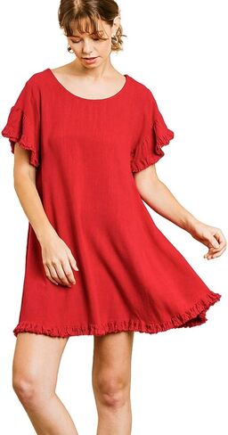 Umgee Women's Short Ruffle Sleeve A-line Dress in Saudi Arabia
