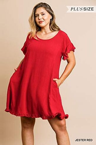 Umgee Women's Short Ruffle Sleeve A-line Dress in Saudi Arabia