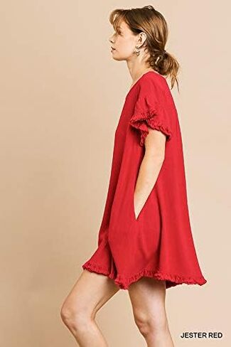 Umgee Women's Short Ruffle Sleeve A-line Dress in Saudi Arabia
