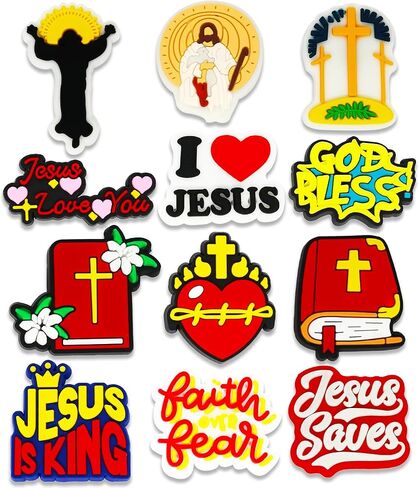 12PCS Jesus Valentine's Food Candy Concha Coffee Boba Tea Shoe charms for Croc Bubble Slides Sandals Clog, Cute Shoes Decorations for Girls Boys Women Kids in Saudi Arabia