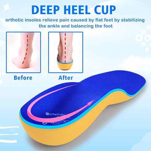 Kids Flat Feet Arch Support Insoles - Child Orthotic Insoles for Flat Feet Children Plantar Fasciitis Insoles -Shoe Inserts for Heel Pain Relief in Saudi Arabia